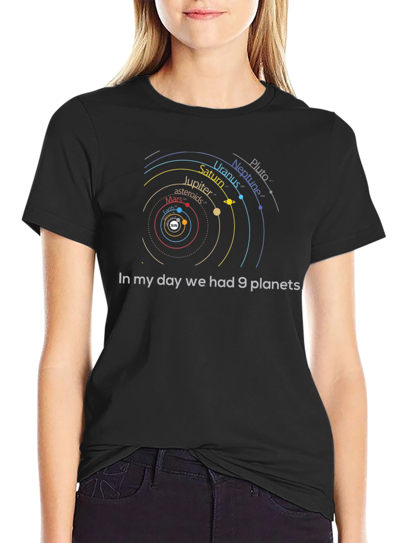 9 Planets T-Shirt - Retro Space Geek Tee