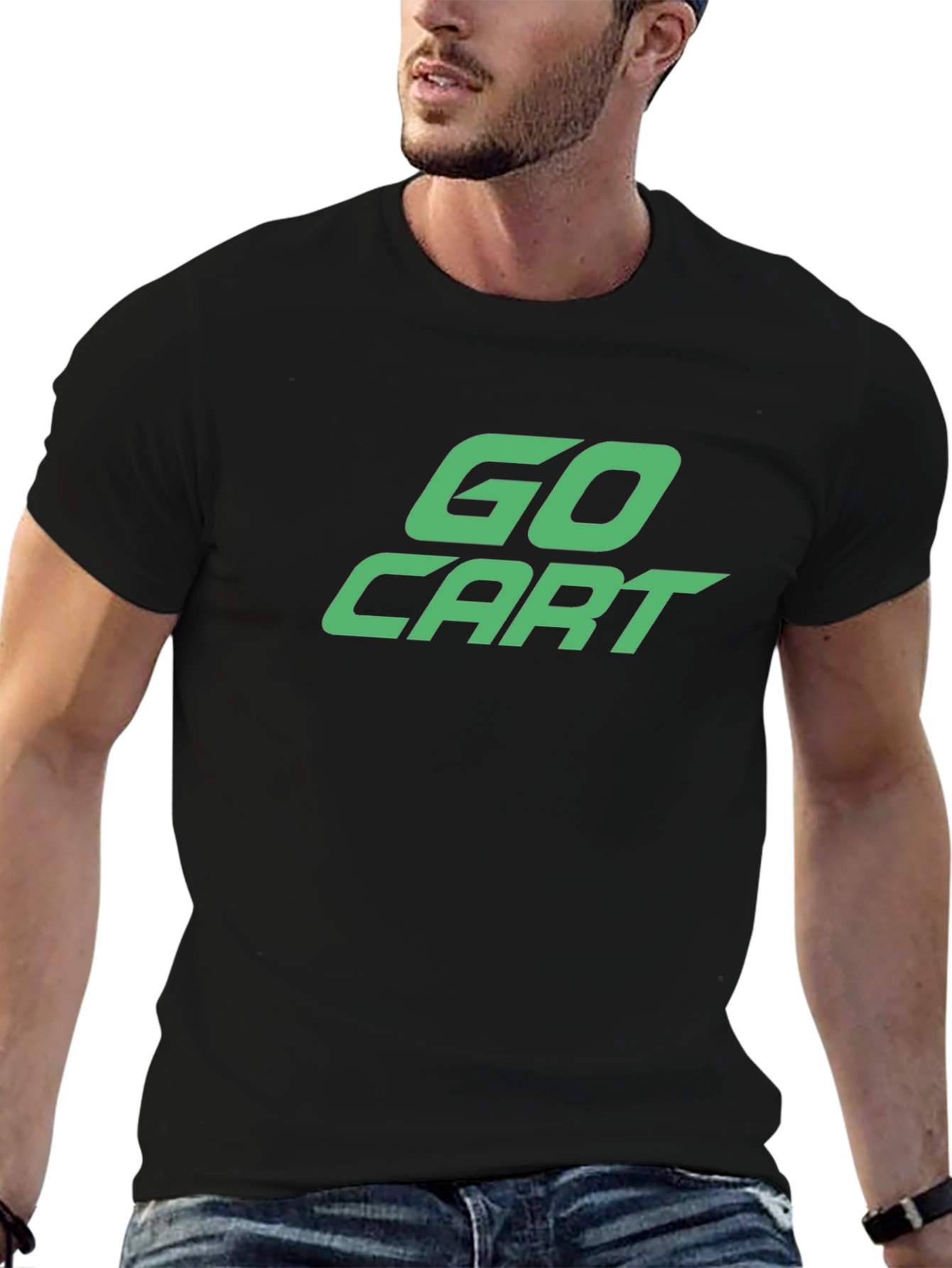 Go Cart Graphic Tee - Black Cotton Blend