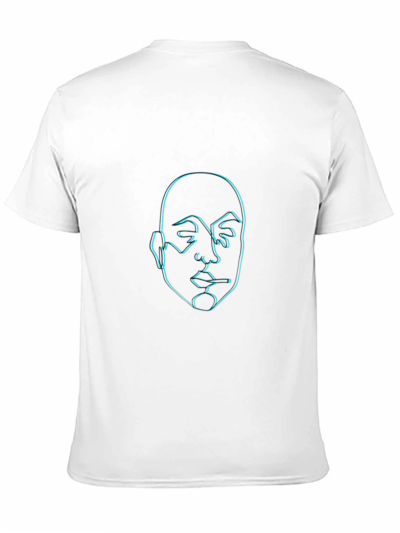 Neon Face Outline Graphic Black T-Shirt