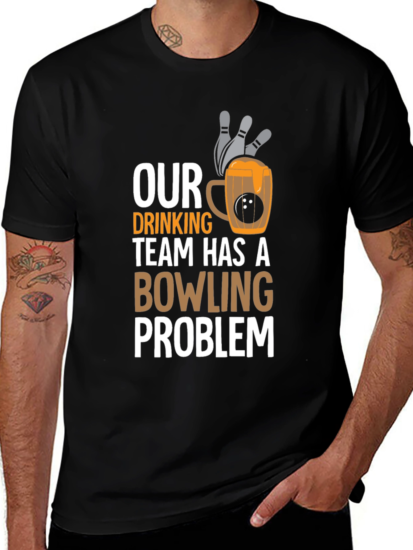 Our Drinking Team Has A Bowling Problem Graphic T-Shirt