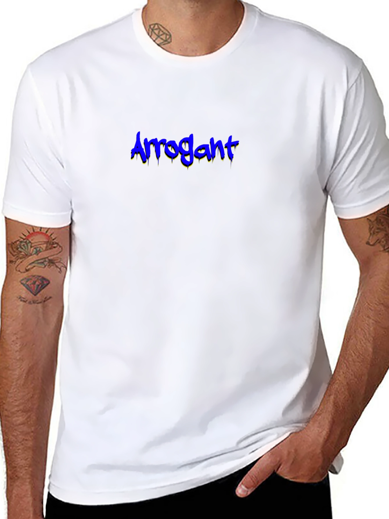 Arrogant Graphic Tee - Black Cotton Blend