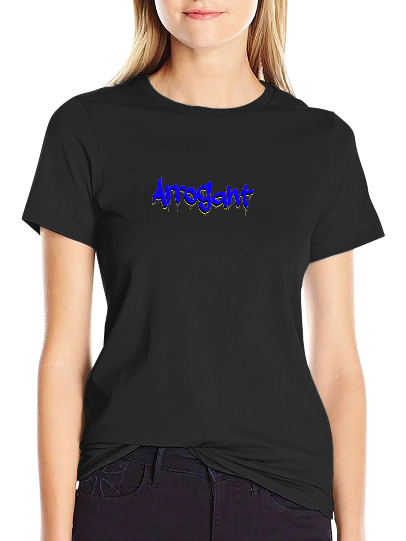 Arrogant Graphic Tee - Black Cotton Blend