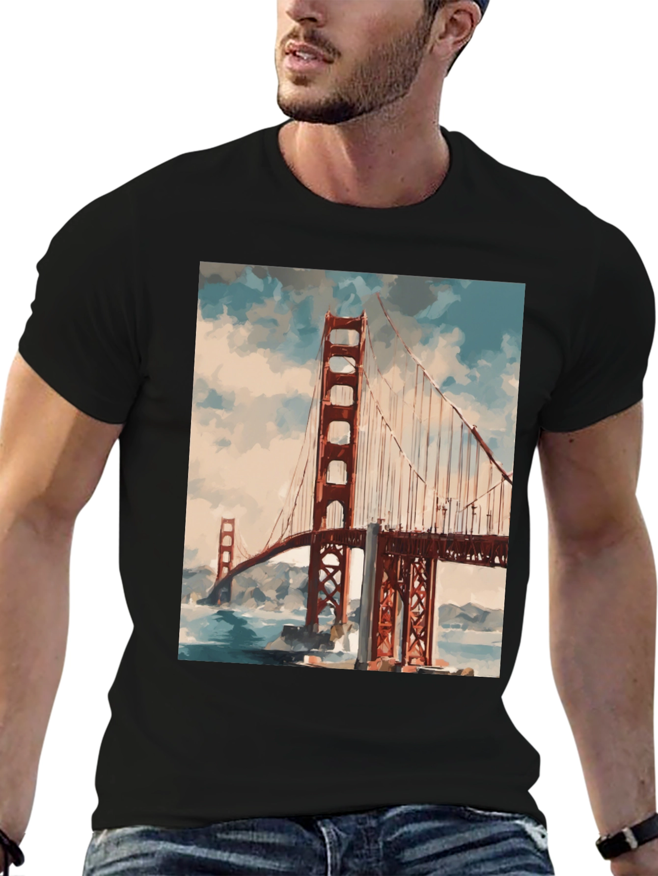 Golden Gate Bridge Graphic Tee - Black