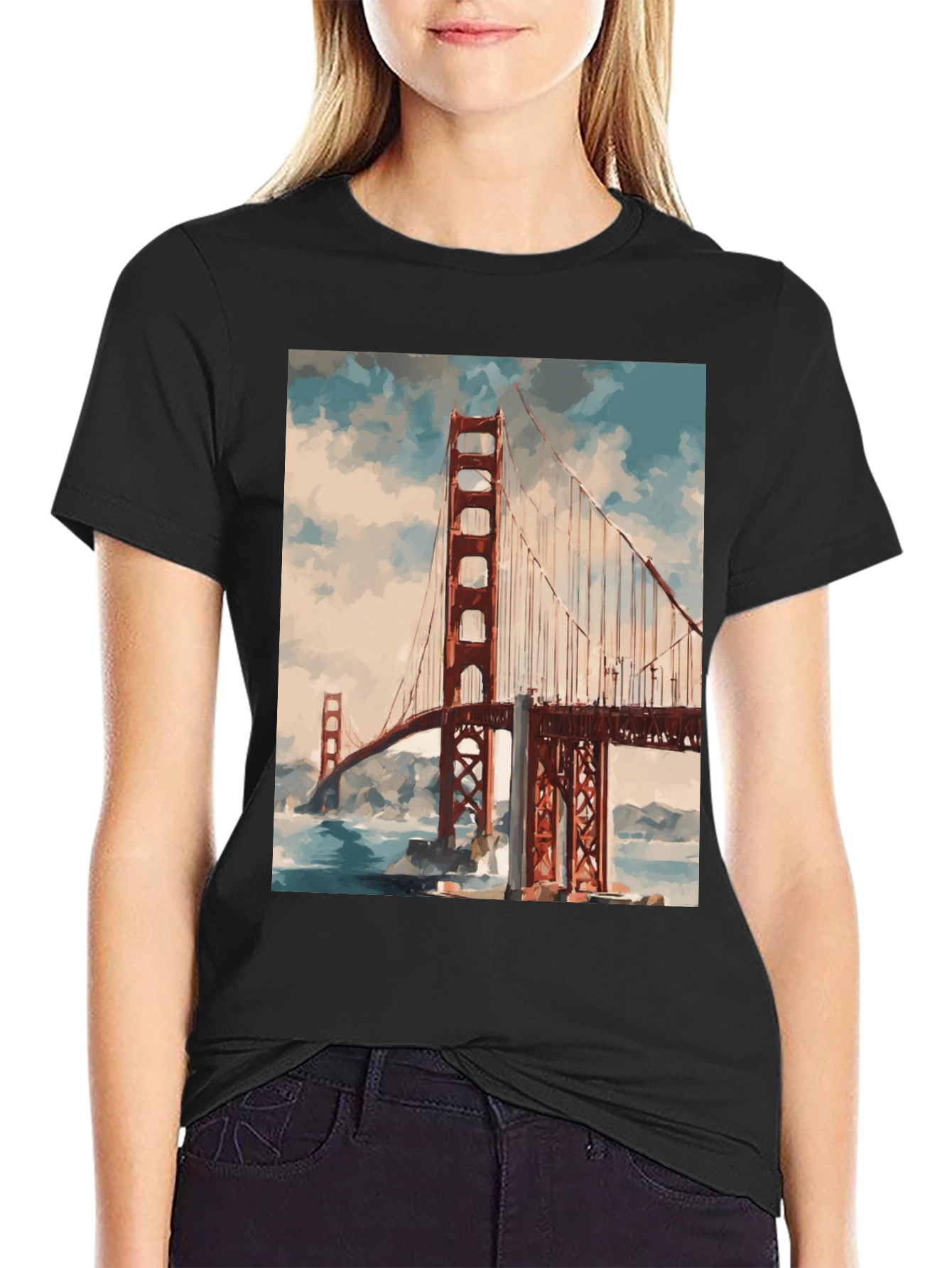 Golden Gate Bridge Graphic Tee - Black