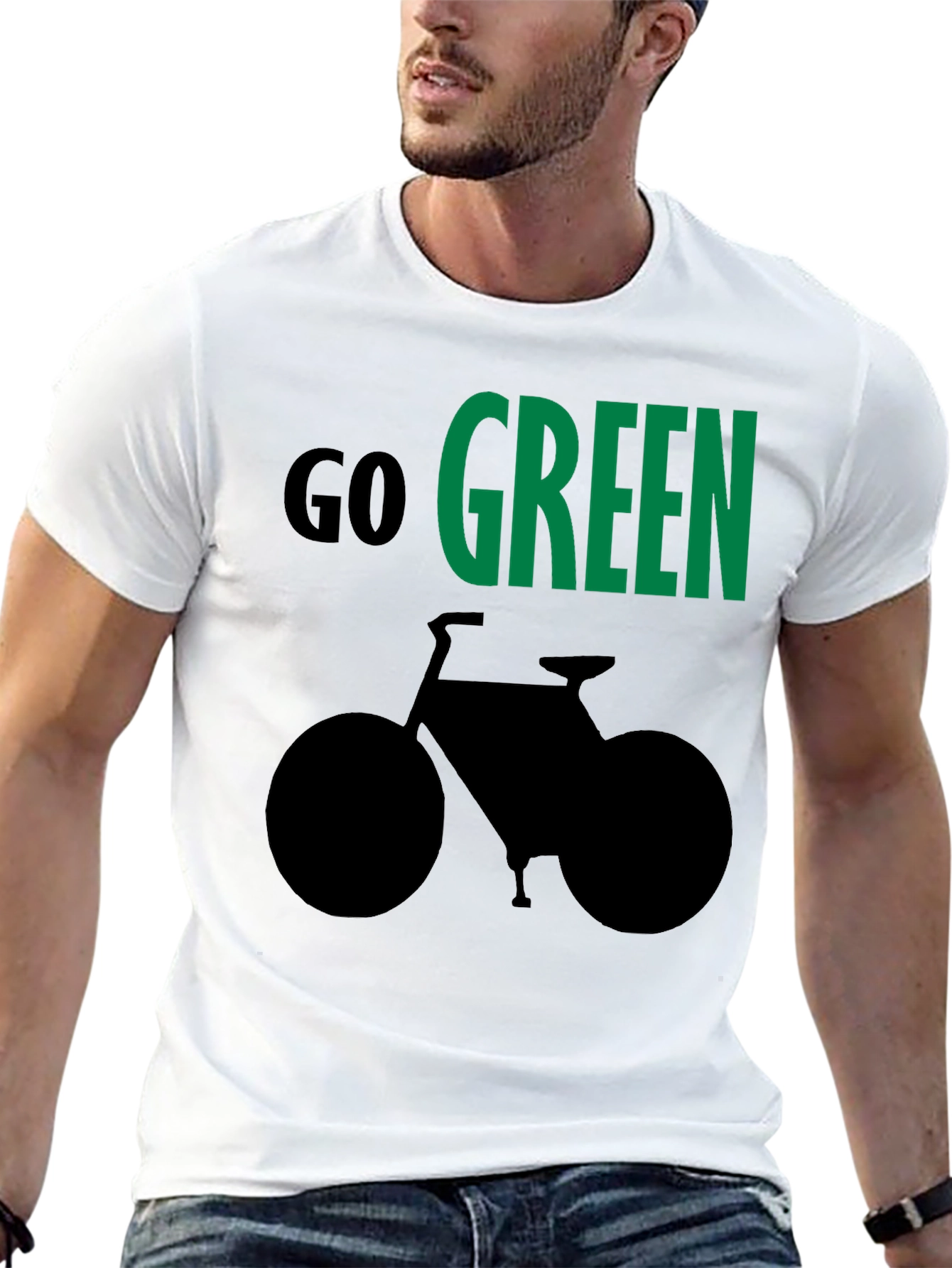 Go Green Bike Graphic T-Shirt