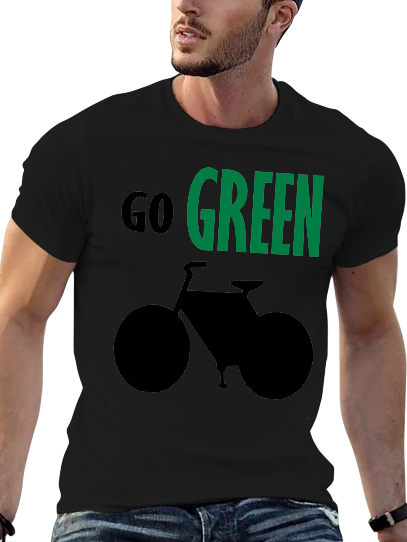 Go Green Bike Graphic T-Shirt