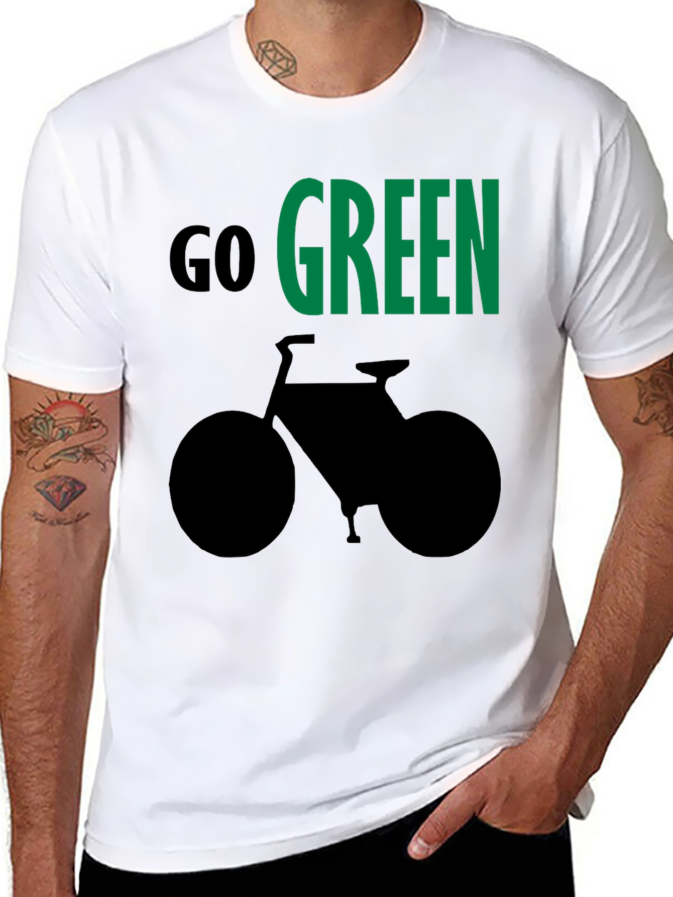 Go Green Bike Graphic T-Shirt