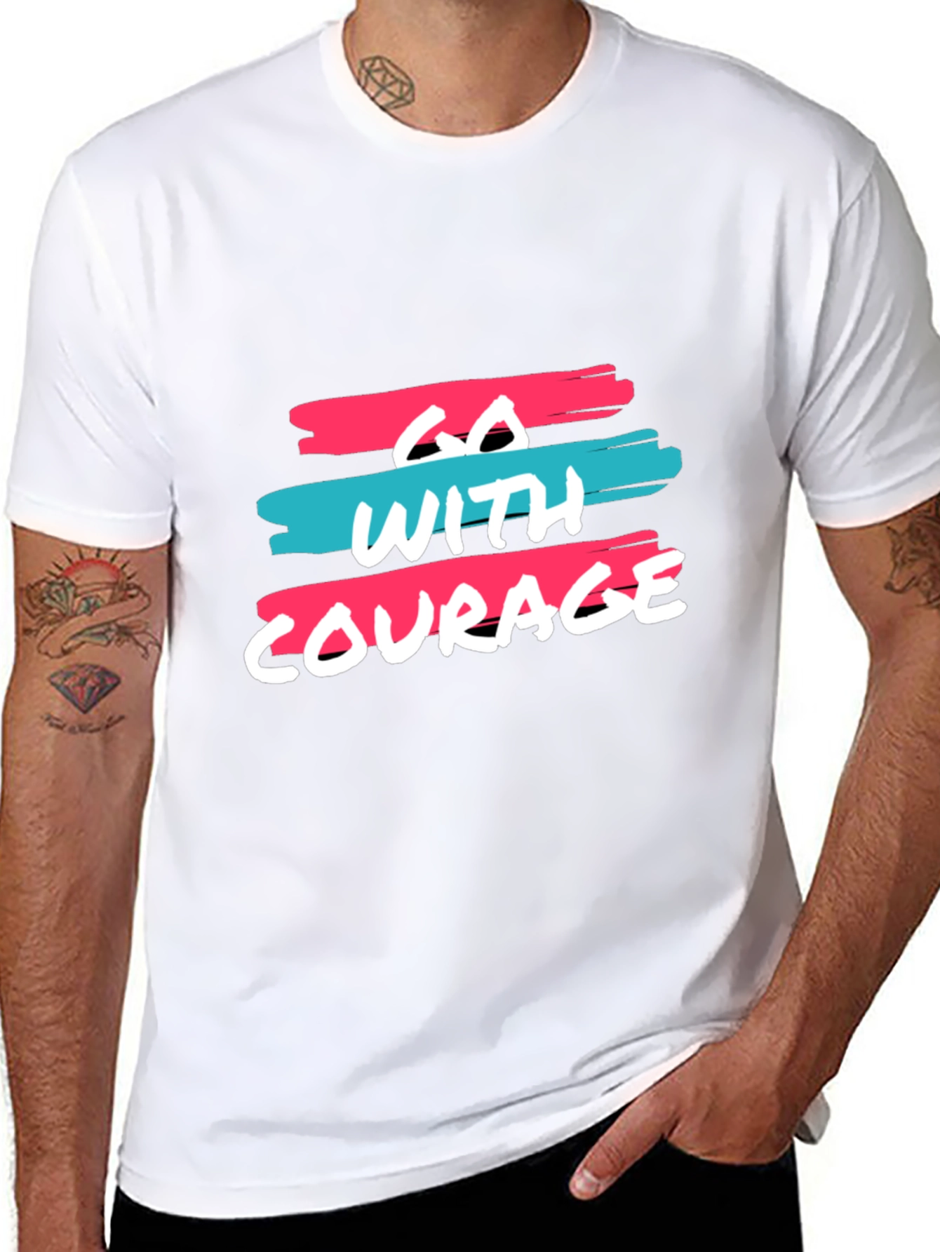 Go With Courage Black Graphic Tee