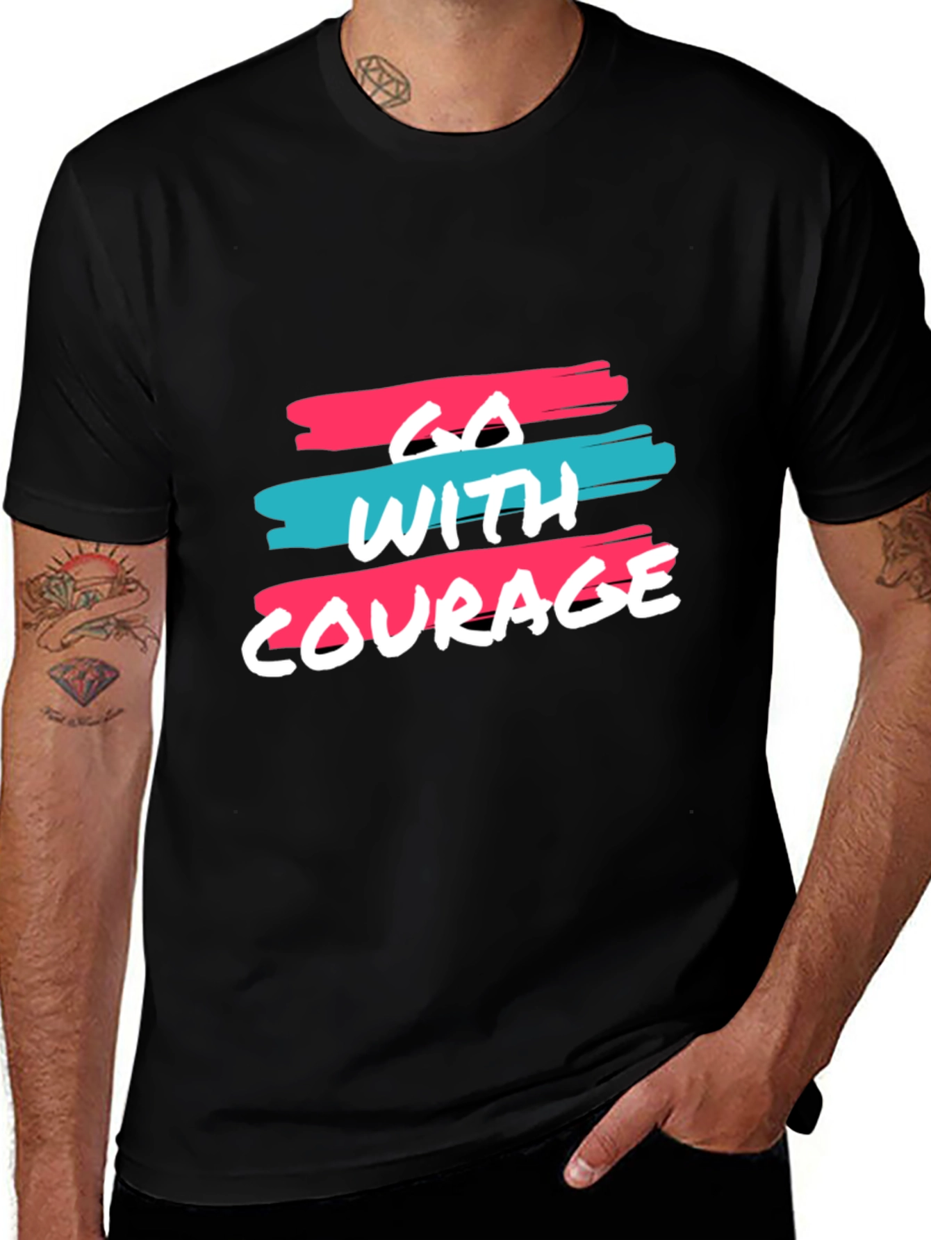 Go With Courage Black Graphic Tee