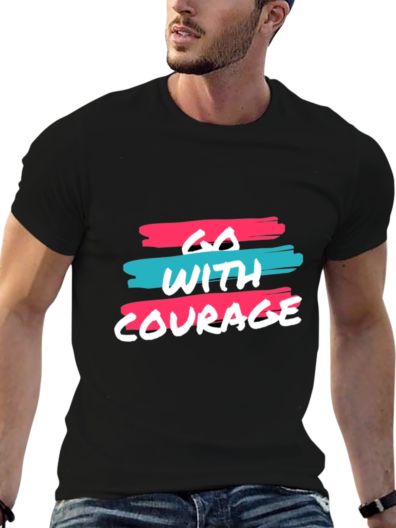 Go With Courage Black Graphic Tee