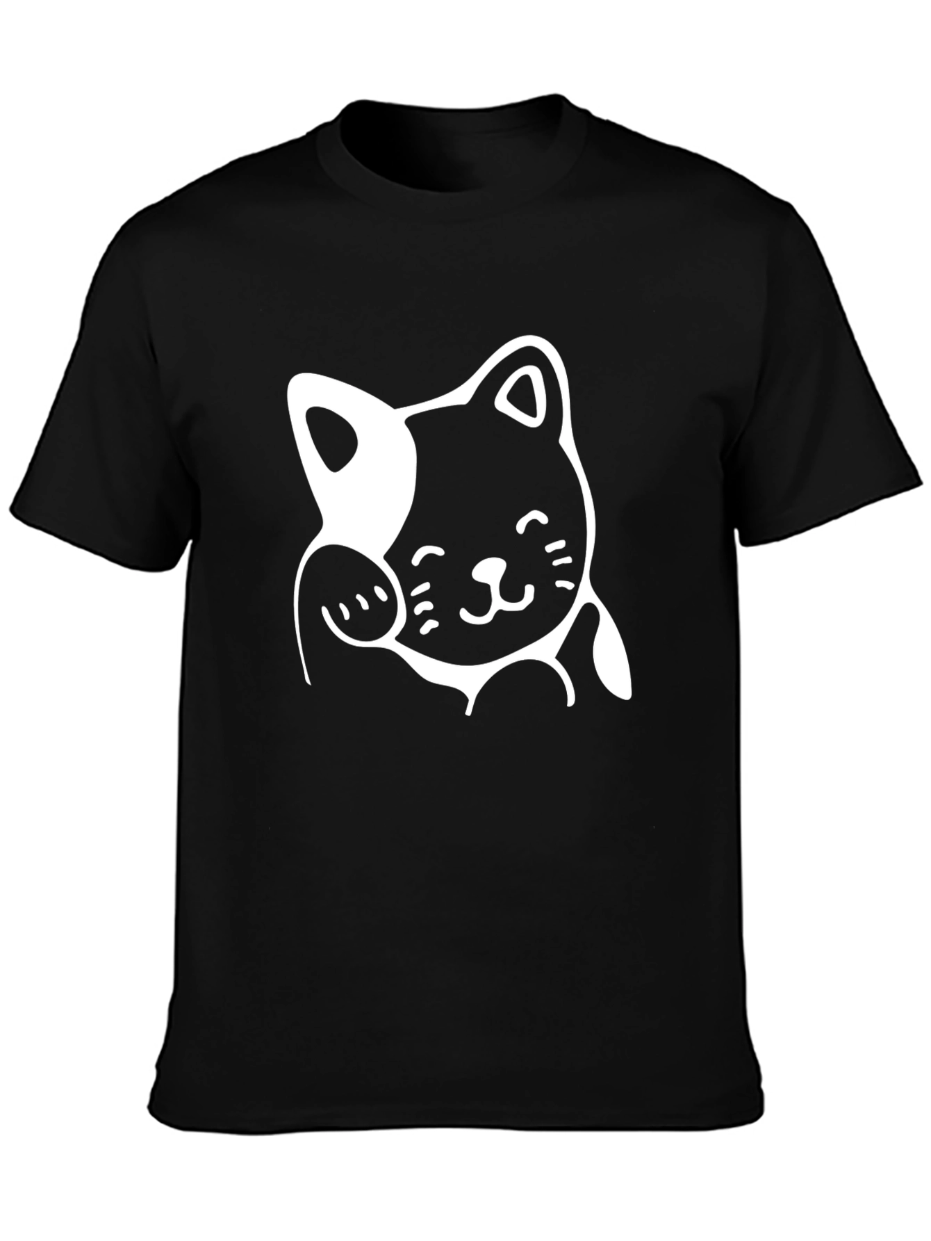 Lucky Cat Graphic Tee - Black