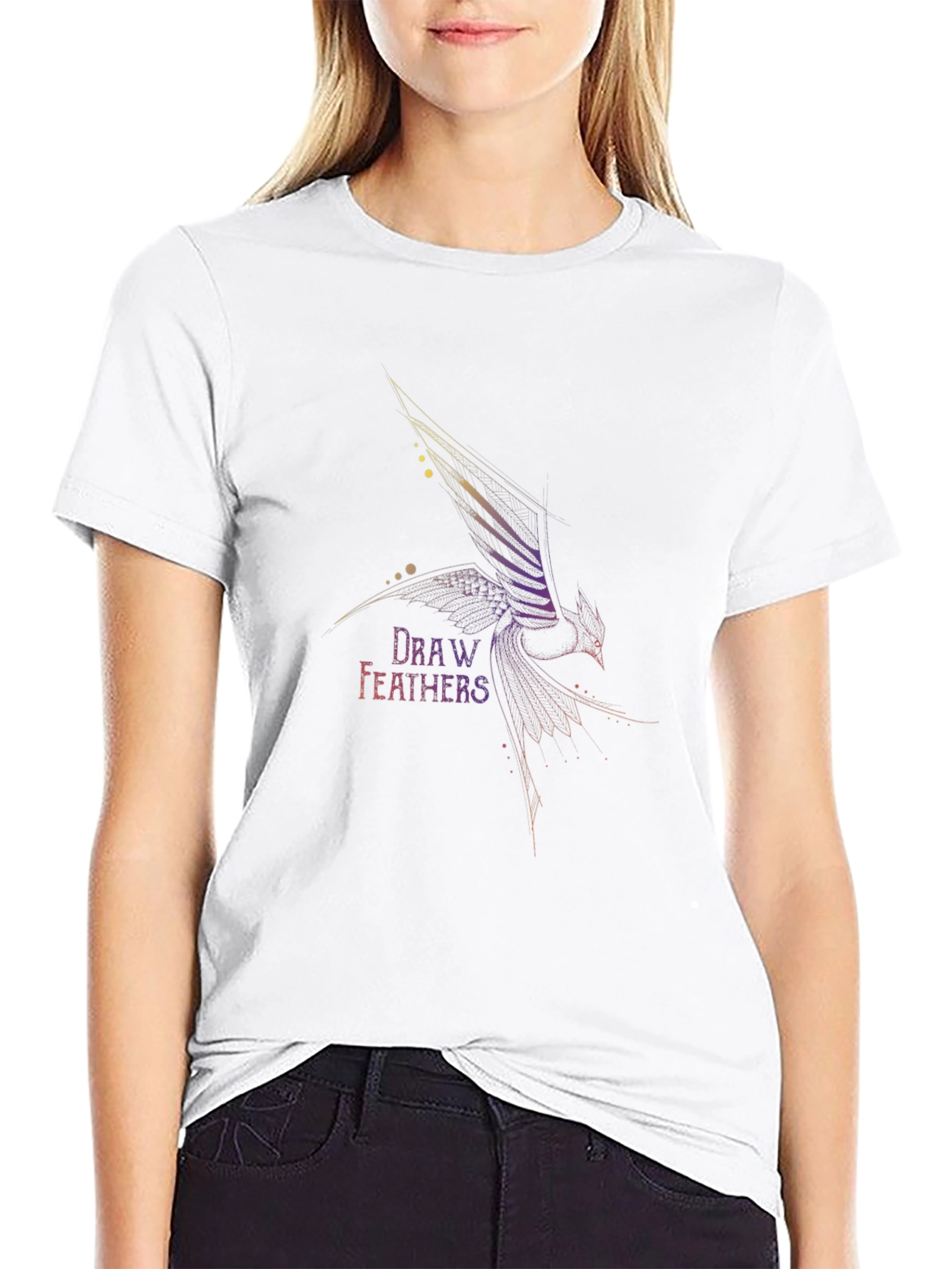 Draw Feathers Graphic T-Shirt