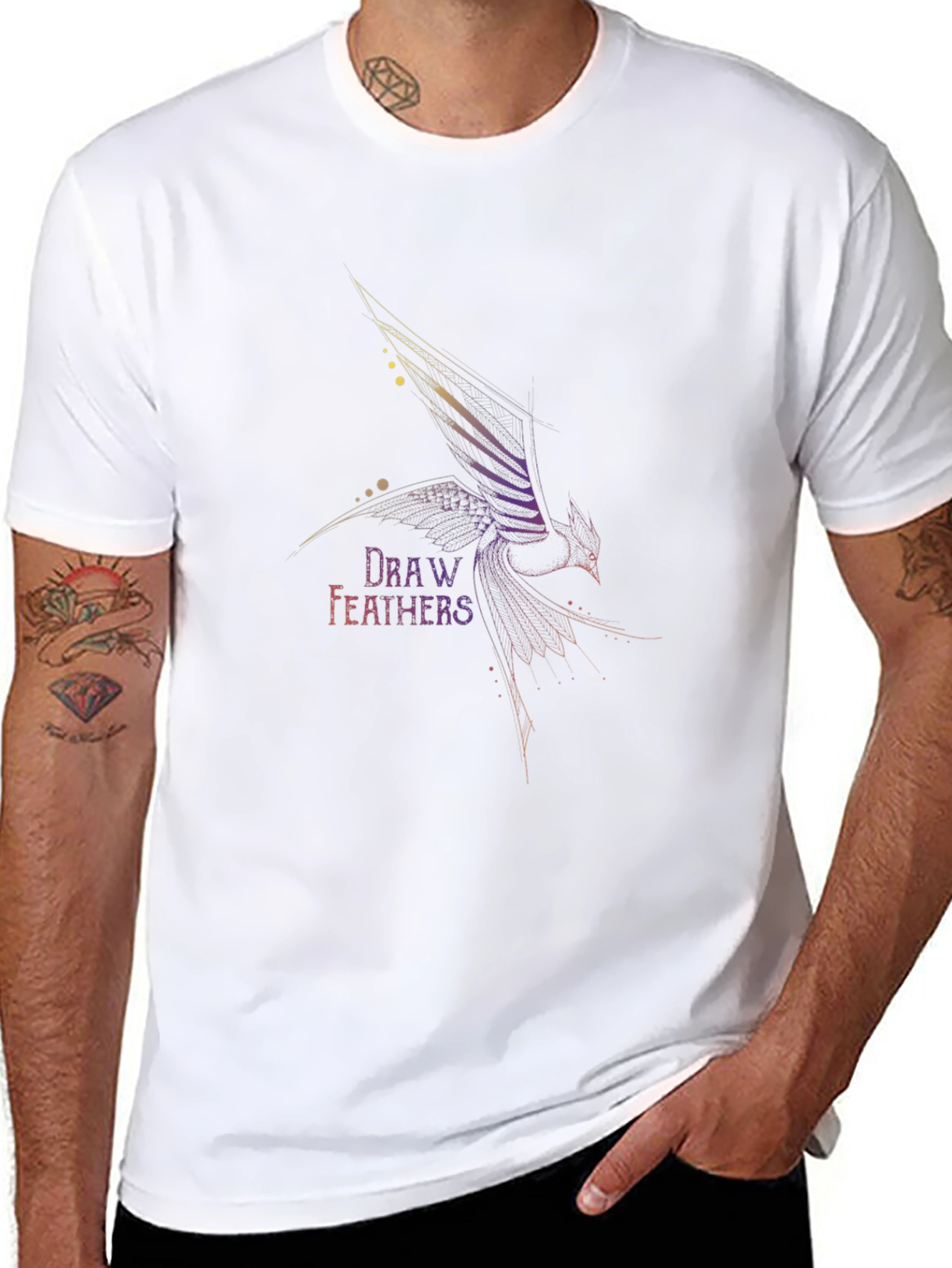 Draw Feathers Graphic T-Shirt