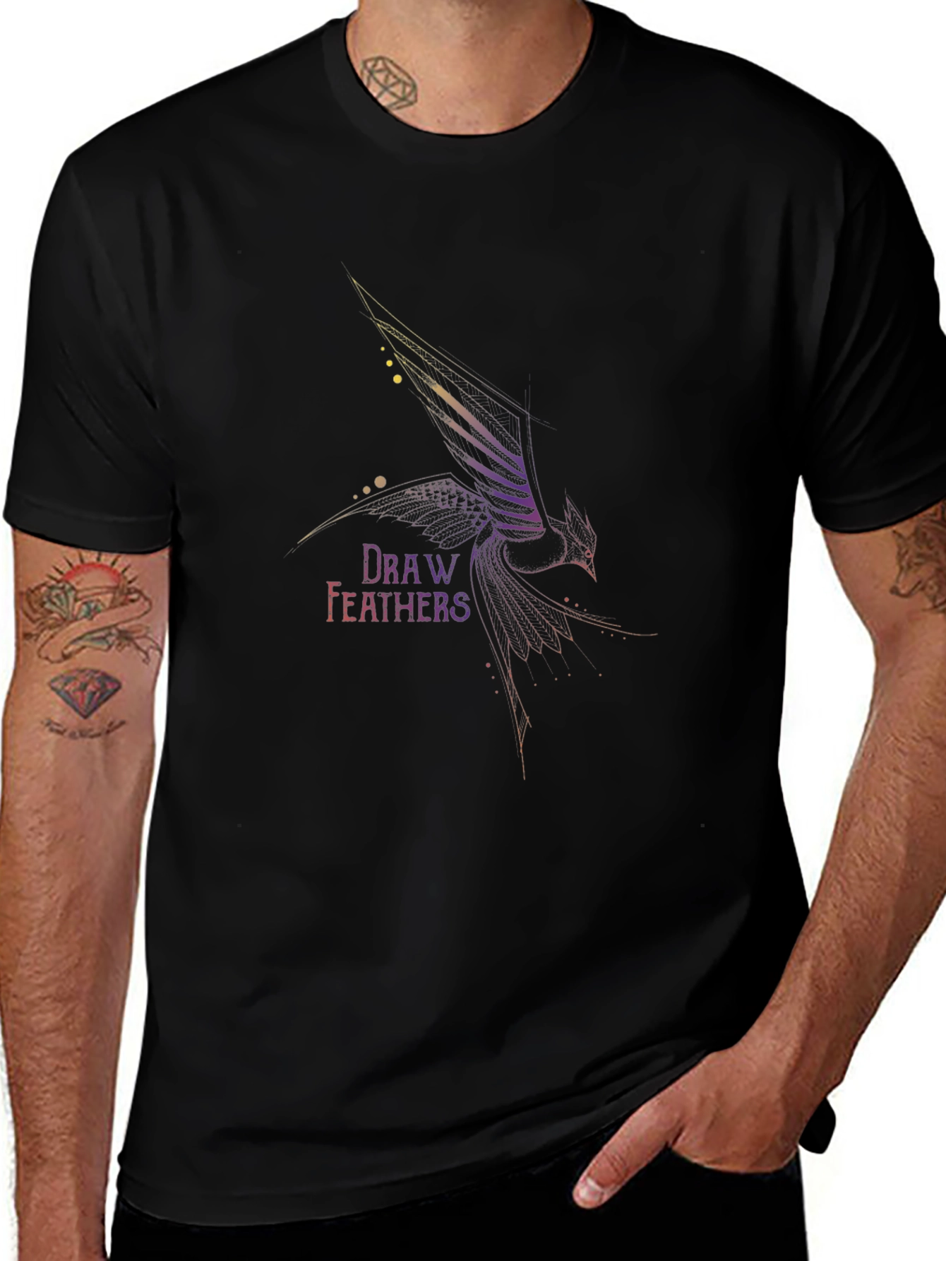Draw Feathers Graphic T-Shirt