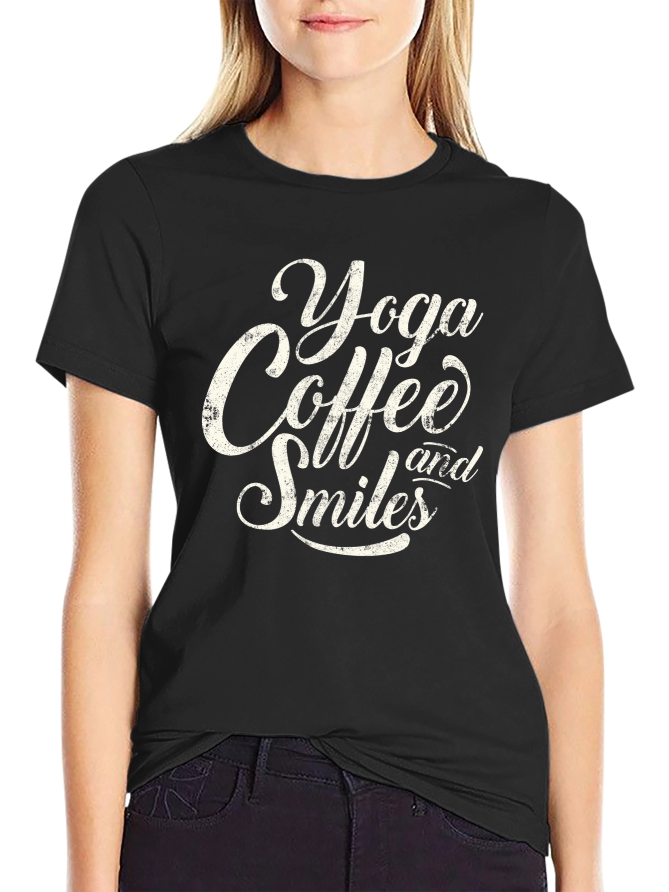 Yoga Coffee Smiles Graphic Tee