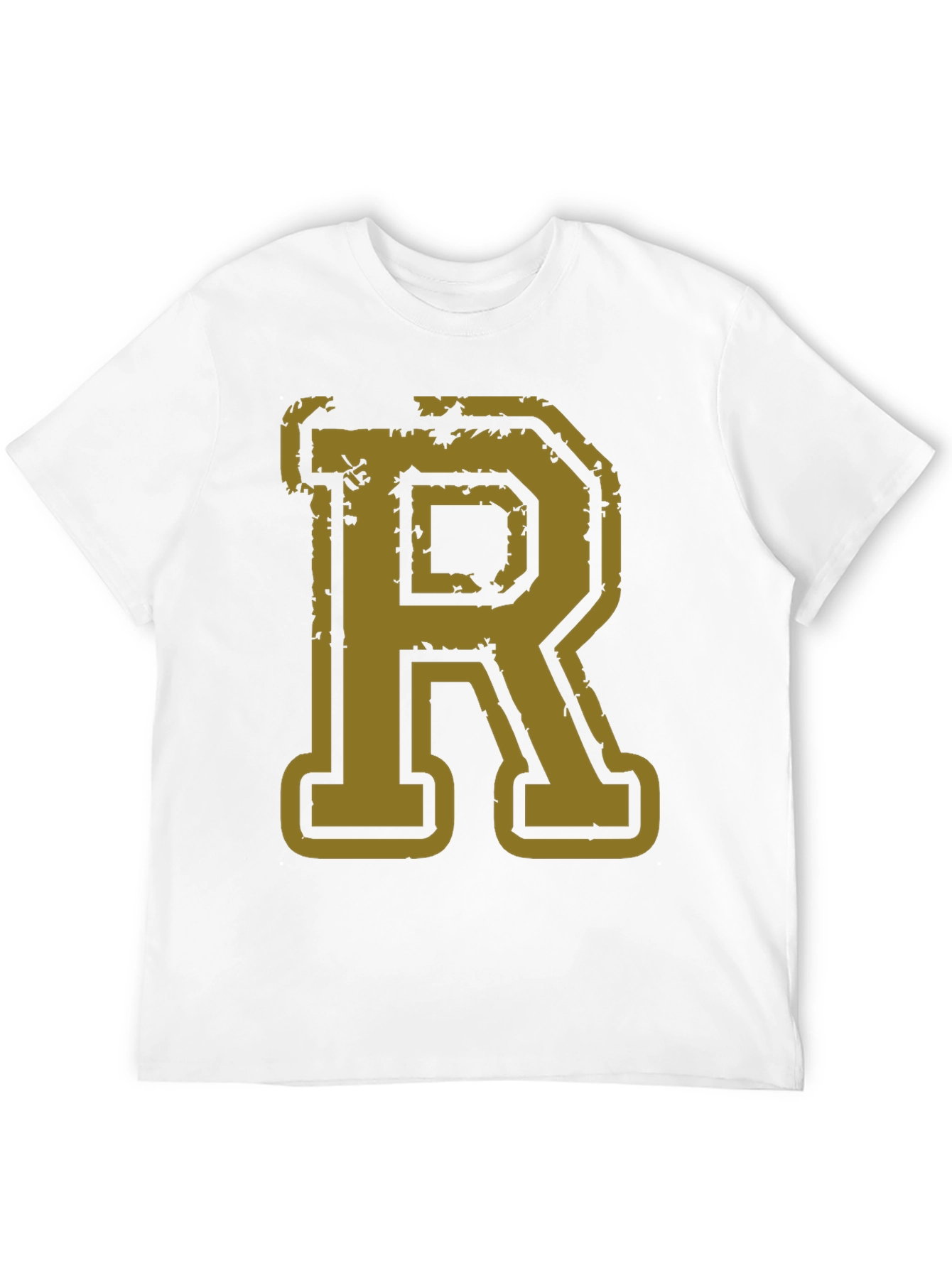 Letter R Graphic Print Black T-Shirt