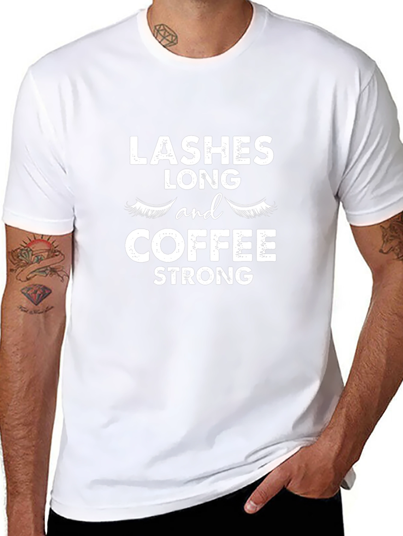 Lashes Long & Coffee Strong Graphic Tee