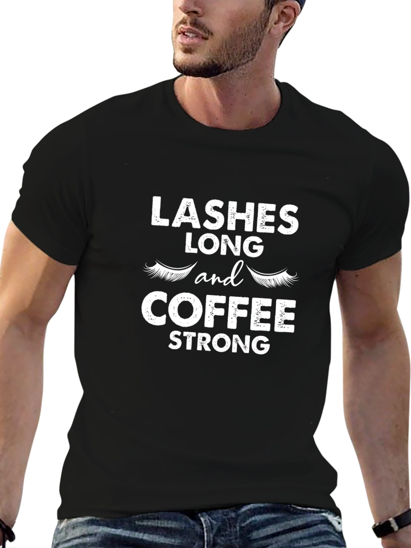 Lashes Long & Coffee Strong Graphic Tee