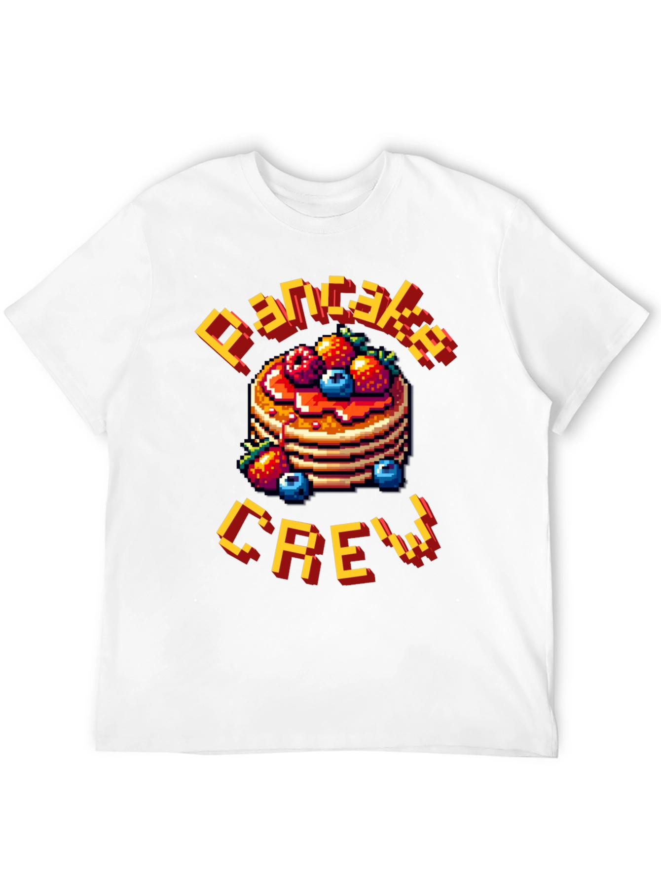Pancake Crew Pixel Art T-Shirt - Breakfast Lover Tee