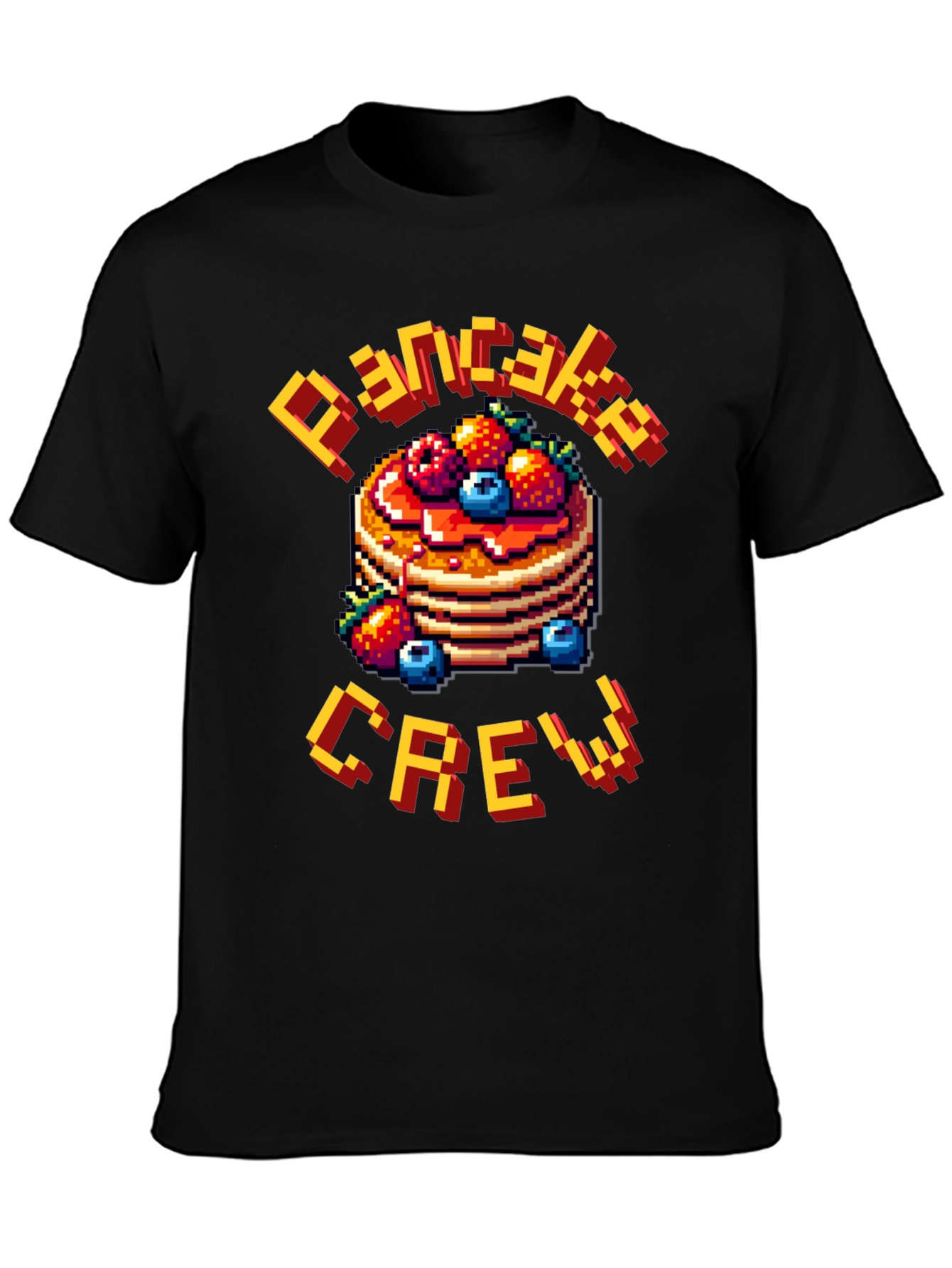 Pancake Crew Pixel Art T-Shirt - Breakfast Lover Tee
