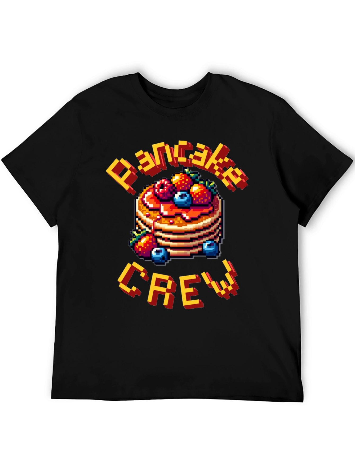 Pancake Crew Pixel Art T-Shirt - Breakfast Lover Tee