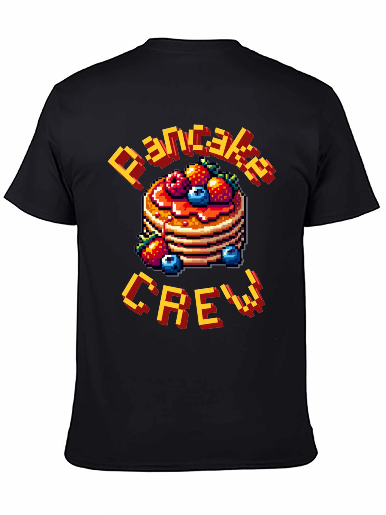 Pancake Crew Pixel Art T-Shirt - Breakfast Lover Tee