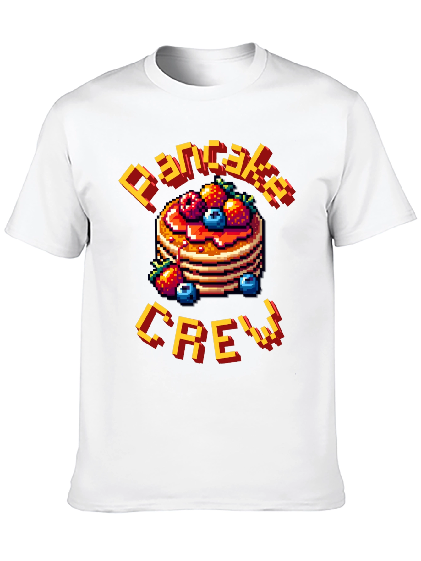 Pancake Crew Pixel Art T-Shirt - Breakfast Lover Tee