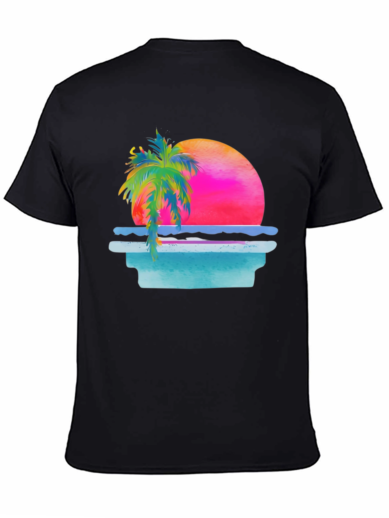 Retro Sunset Palm Tree Graphic Tee