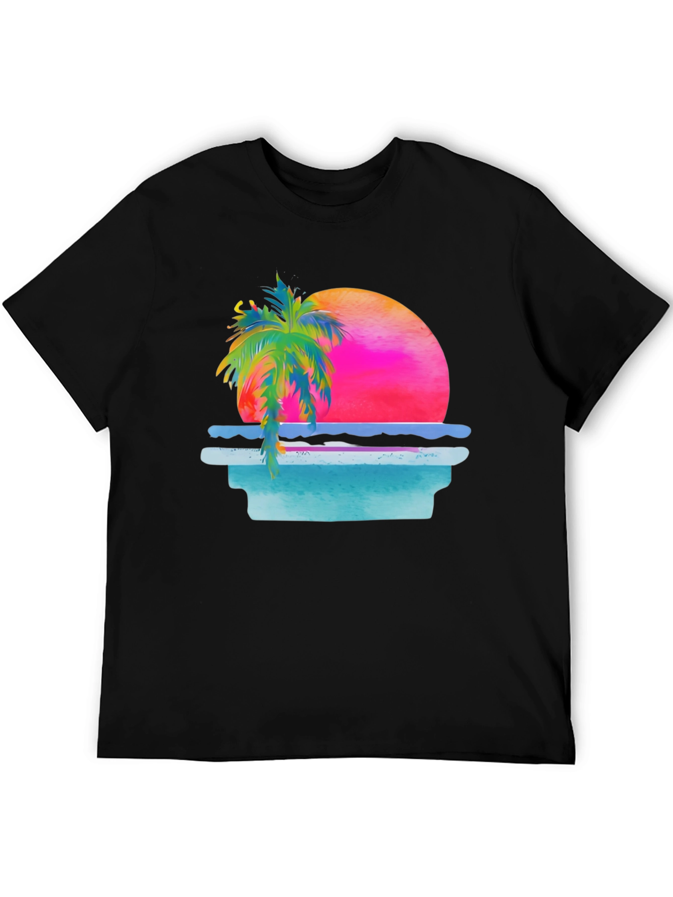 Retro Sunset Palm Tree Graphic Tee