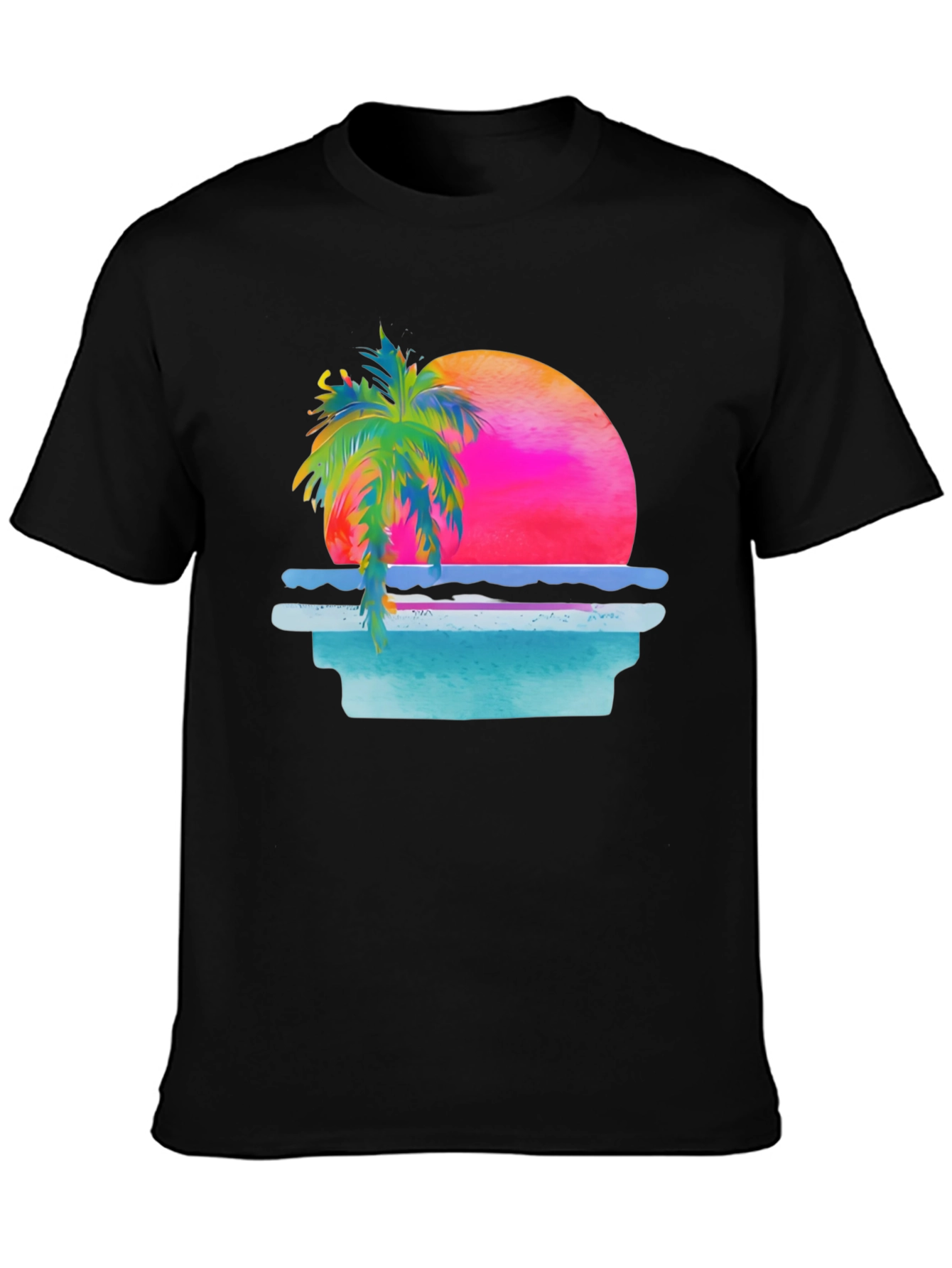 Retro Sunset Palm Tree Graphic Tee