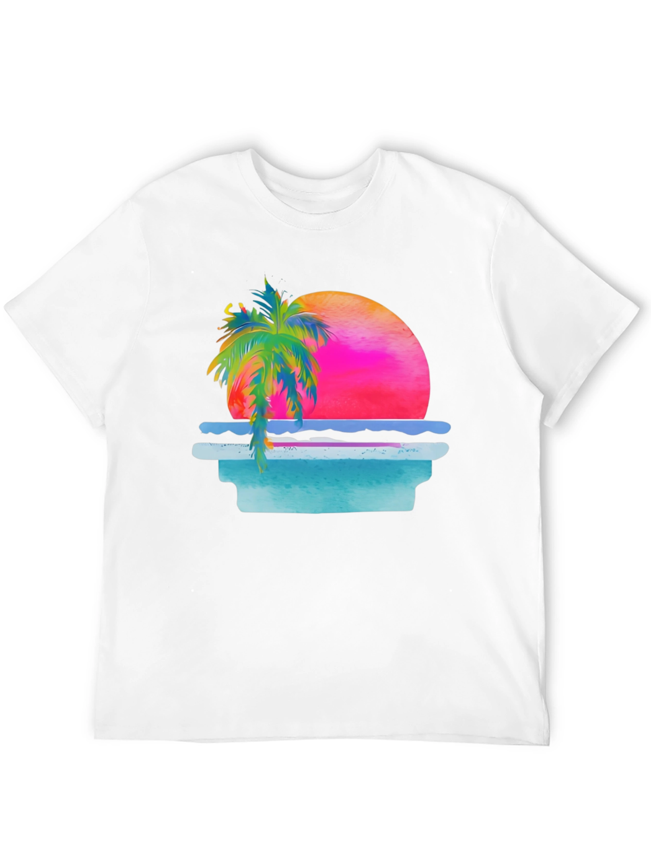 Retro Sunset Palm Tree Graphic Tee