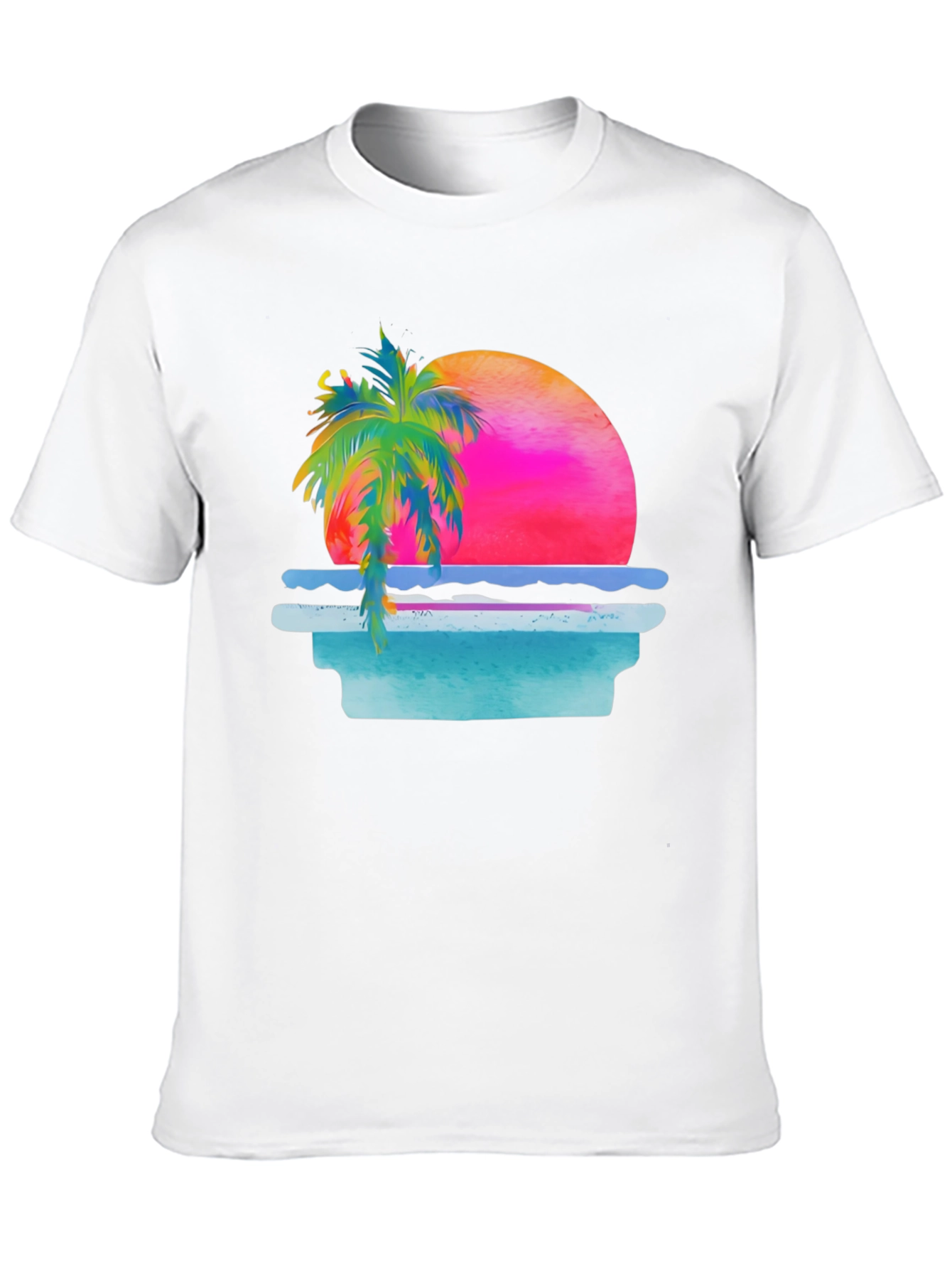 Retro Sunset Palm Tree Graphic Tee