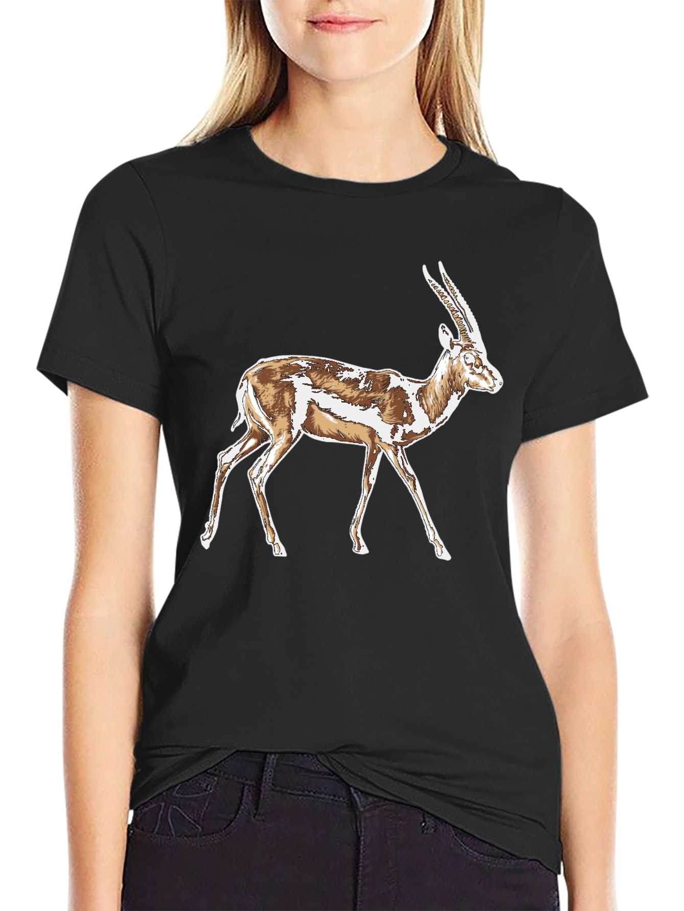 Gazelle Graphic T-Shirt - Stylish Animal Print Tee