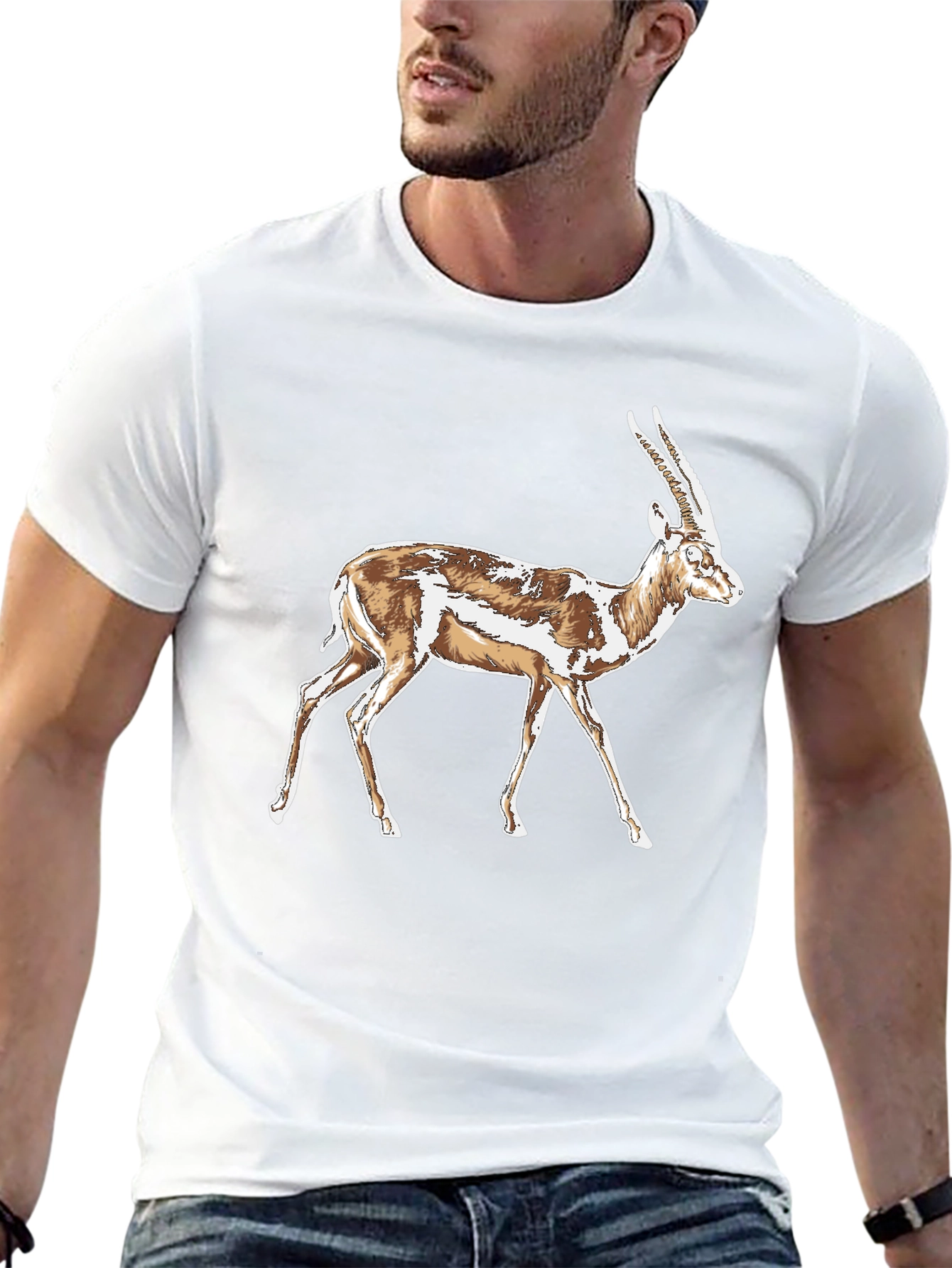 Gazelle Graphic T-Shirt - Stylish Animal Print Tee
