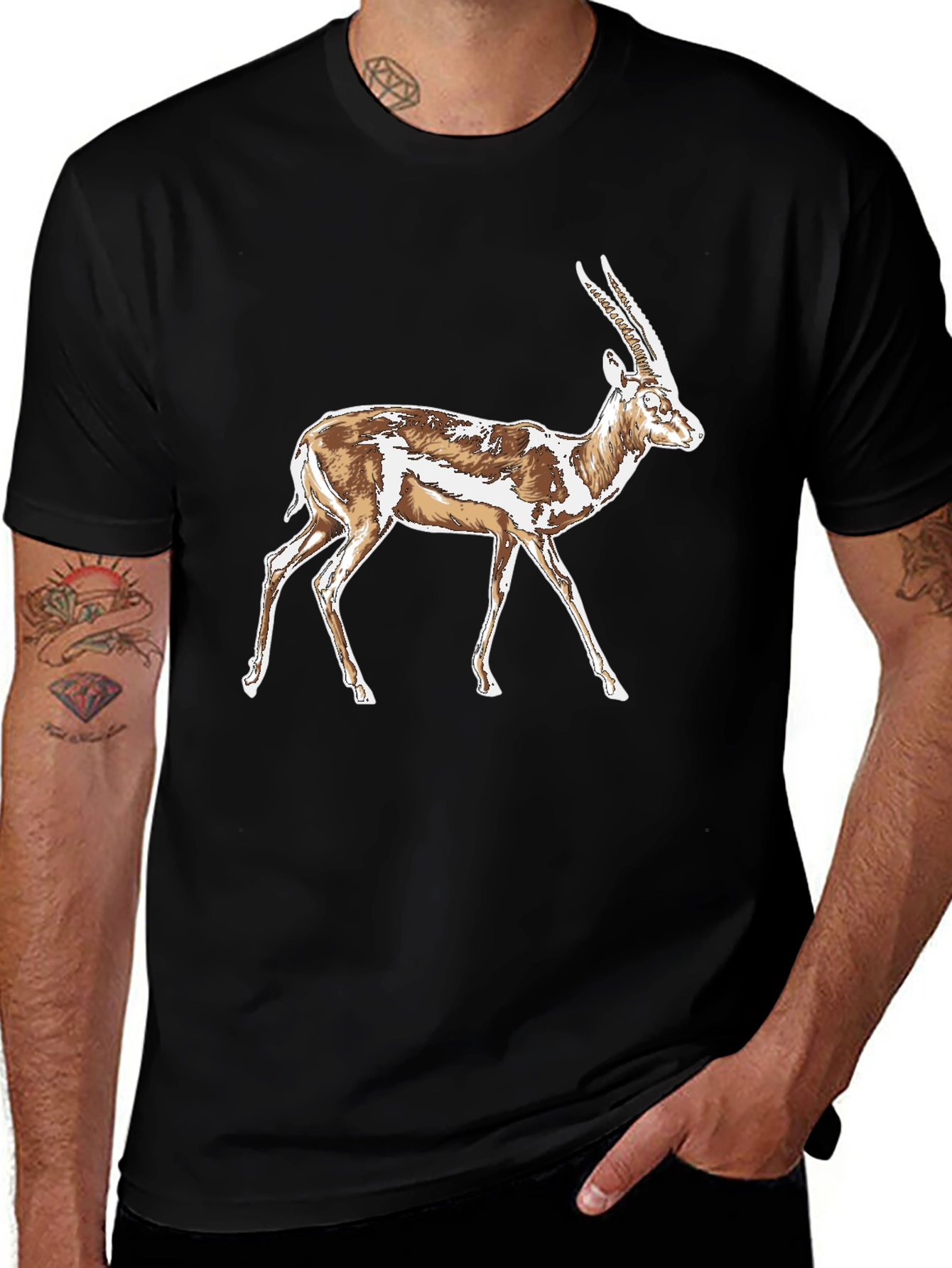 Gazelle Graphic T-Shirt - Stylish Animal Print Tee
