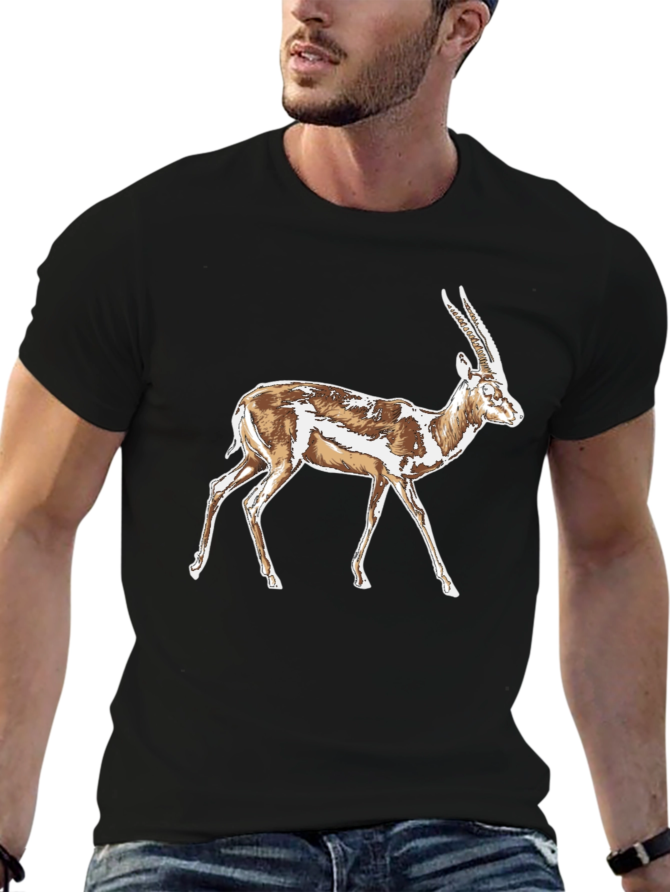 Gazelle Graphic T-Shirt - Stylish Animal Print Tee