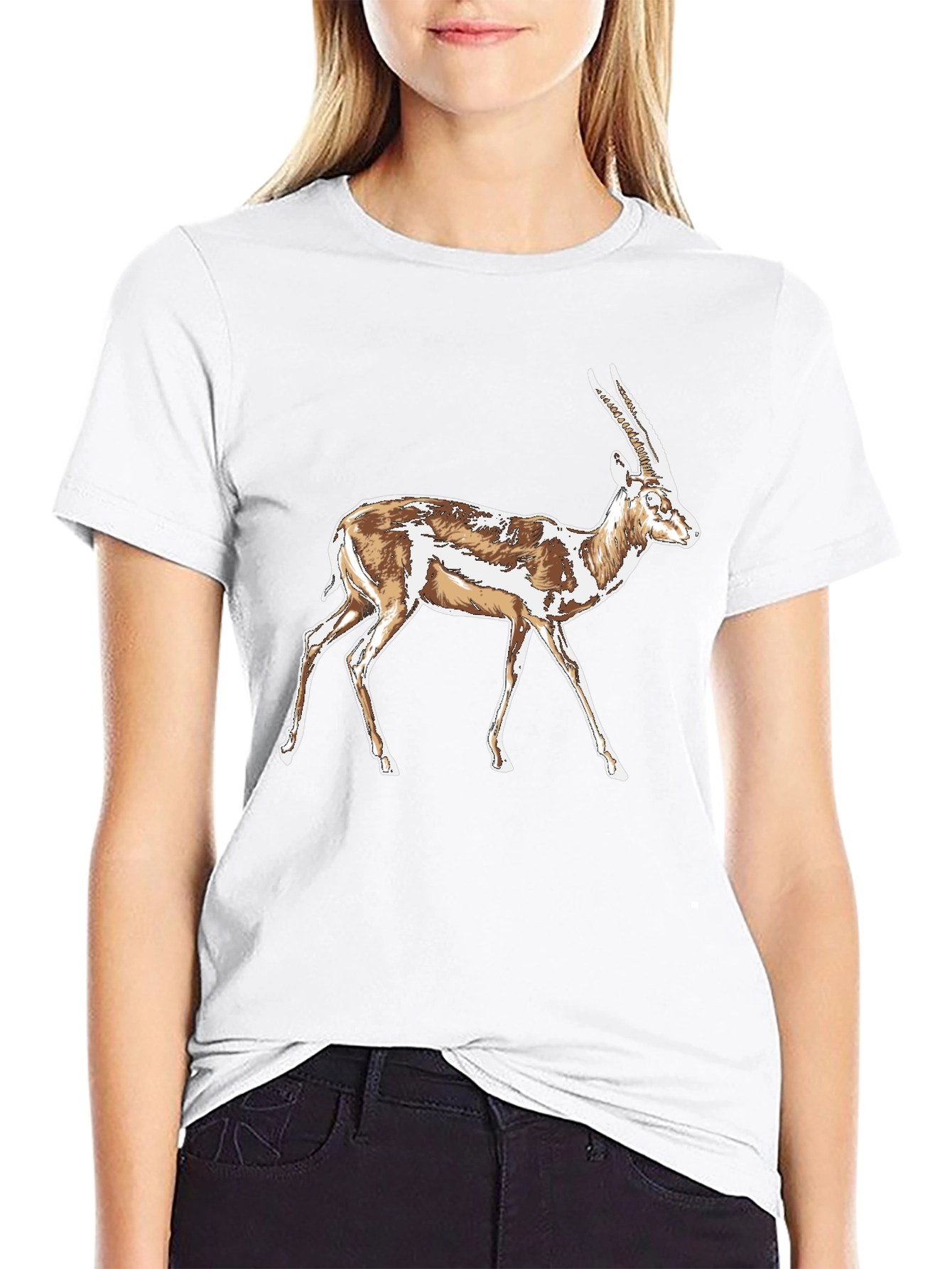 Gazelle Graphic T-Shirt - Stylish Animal Print Tee