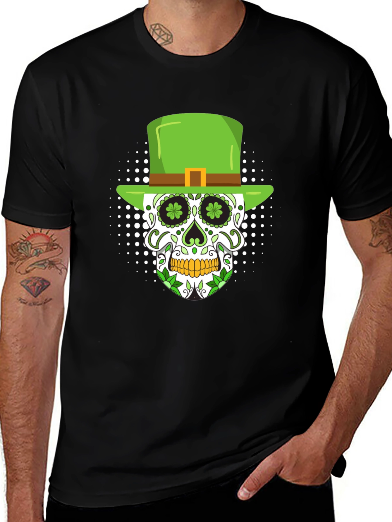 St. Patricks Day Skull Graphic T-Shirt