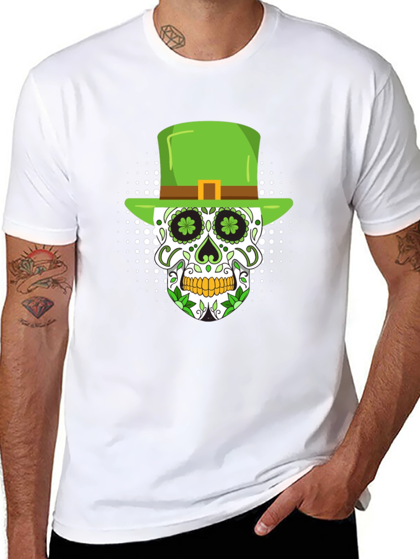 St. Patricks Day Skull Graphic T-Shirt