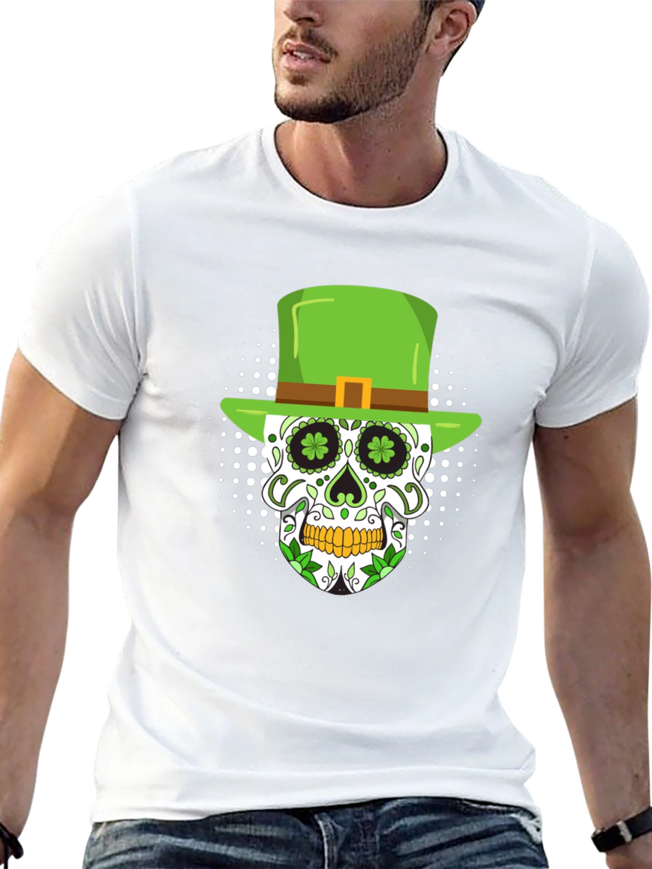 St. Patricks Day Skull Graphic T-Shirt