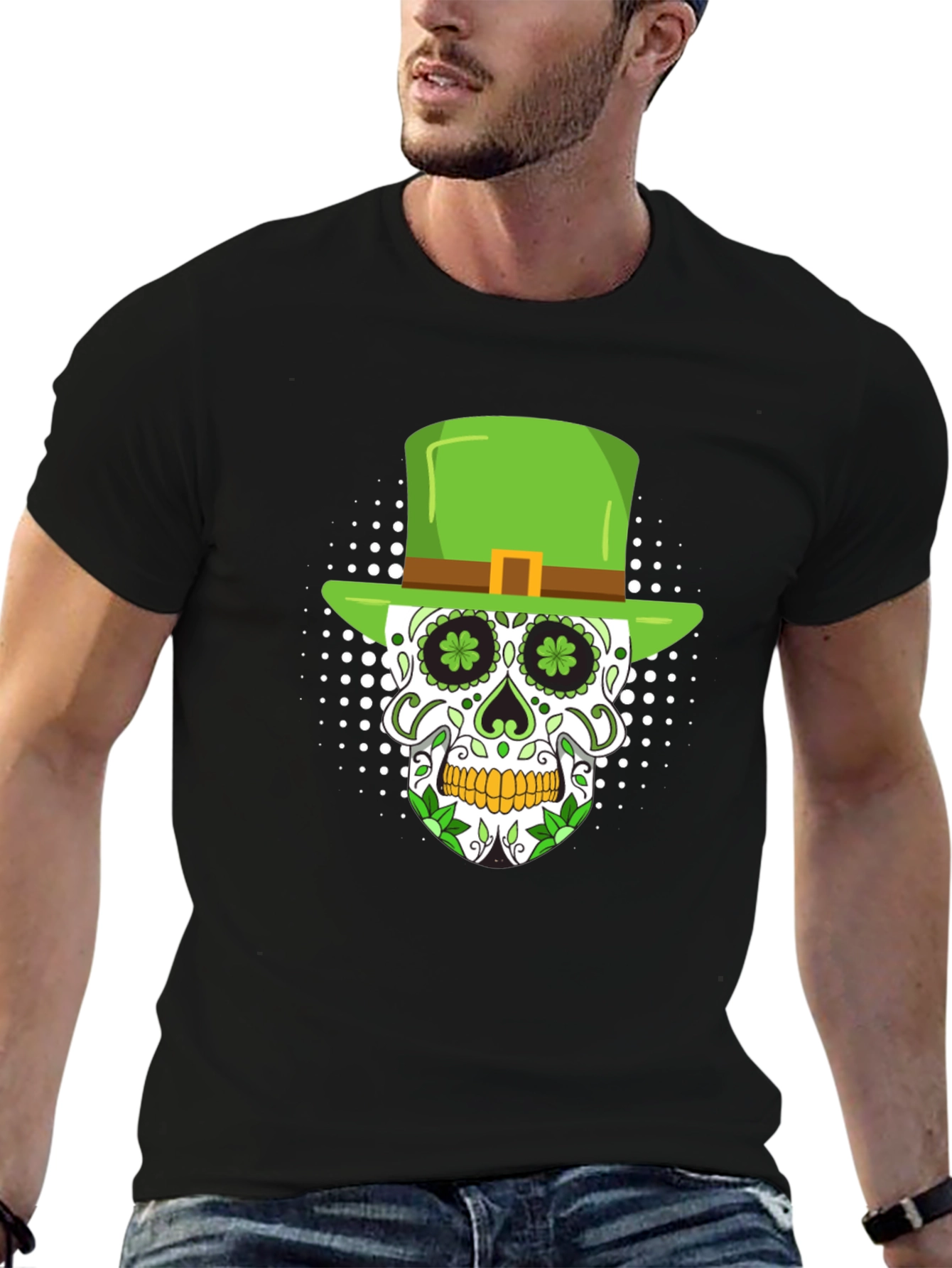 St. Patricks Day Skull Graphic T-Shirt