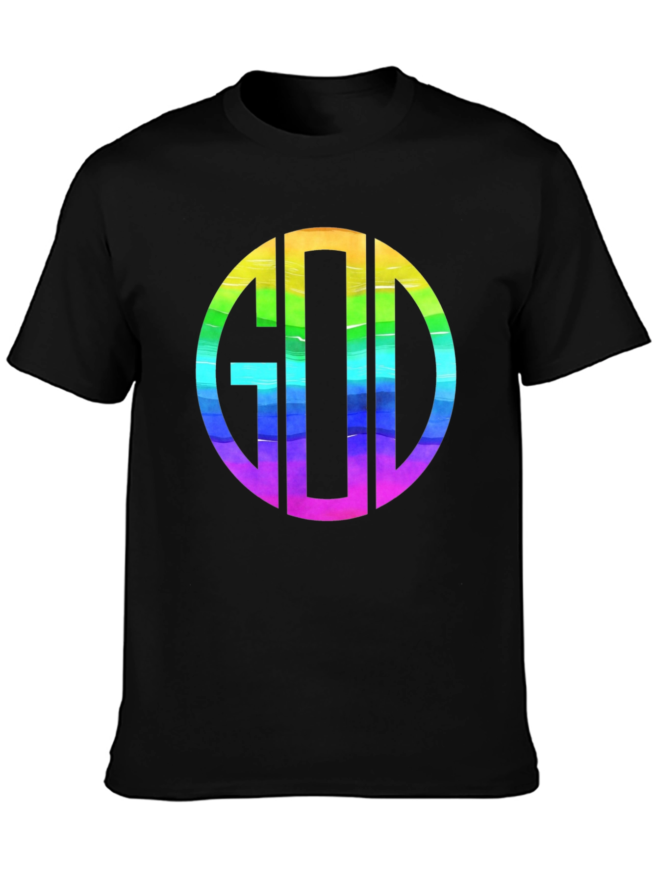 Rainbow GOD Monogram T-Shirt - Religious Graphic Tee