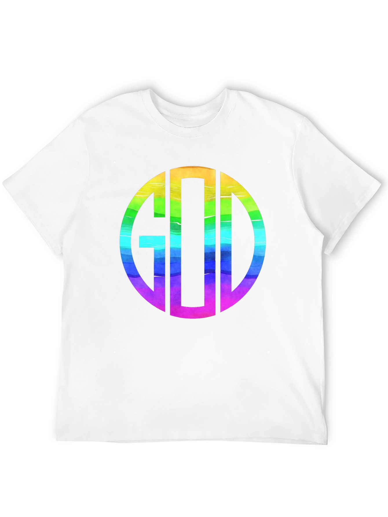 Rainbow GOD Monogram T-Shirt - Religious Graphic Tee