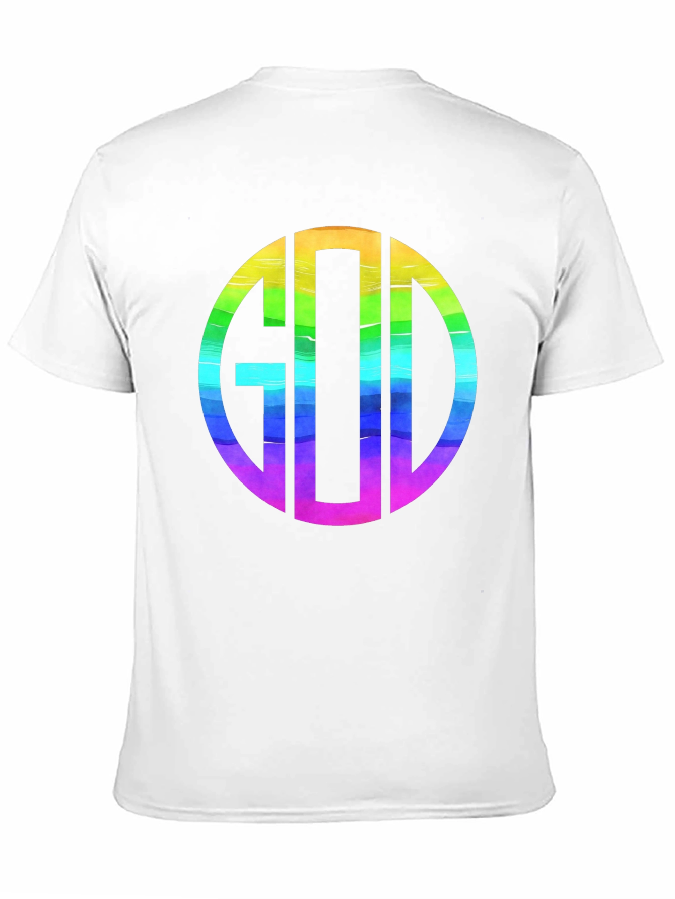 Rainbow GOD Monogram T-Shirt - Religious Graphic Tee