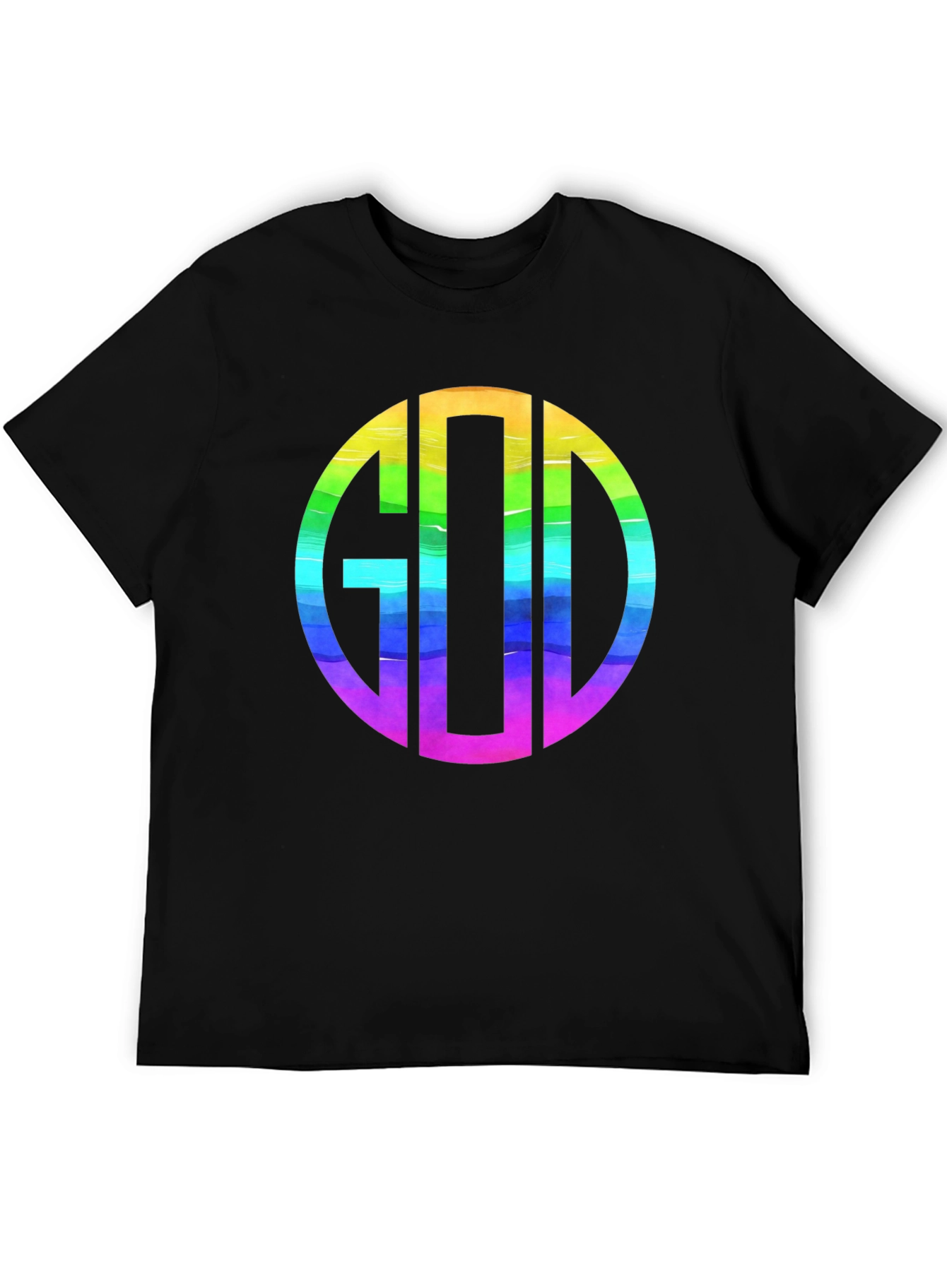 Rainbow GOD Monogram T-Shirt - Religious Graphic Tee