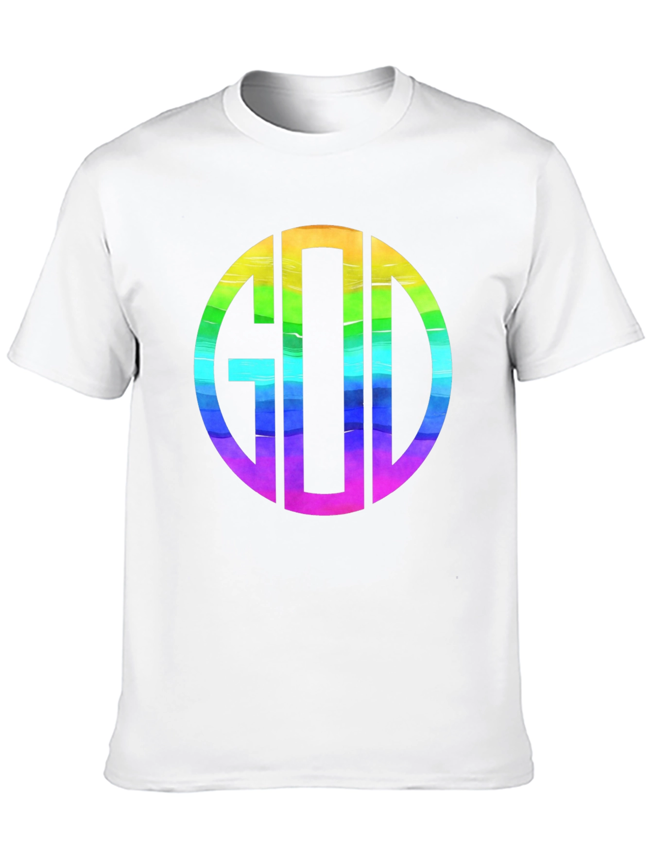 Rainbow GOD Monogram T-Shirt - Religious Graphic Tee