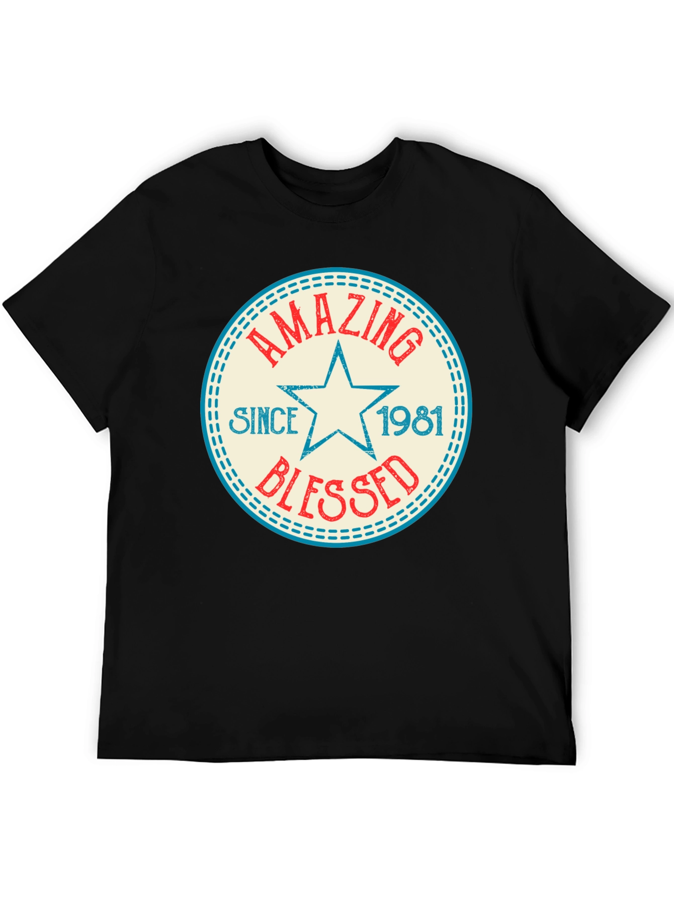 Amazing Since 1981 Black Graphic T-Shirt