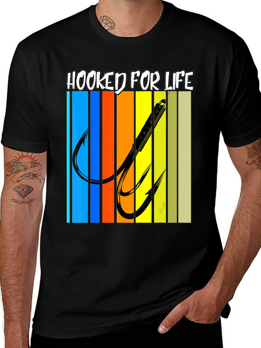 Hooked For Life Fishing T-Shirt - Stylish Angler Apparel