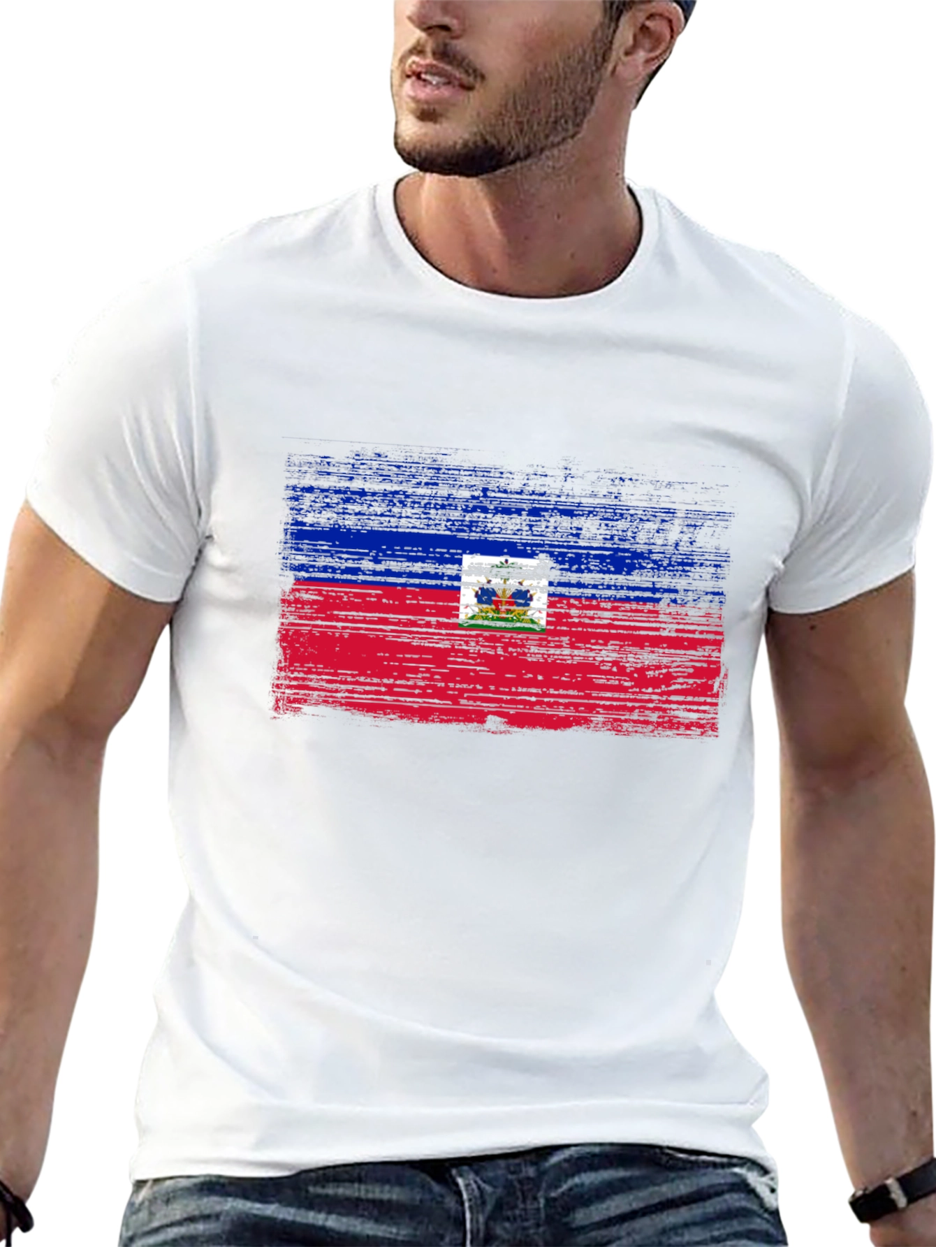 Haiti Flag T-Shirt - Distressed Design