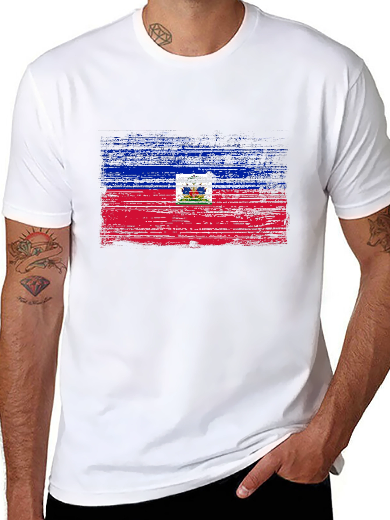 Haiti Flag T-Shirt - Distressed Design